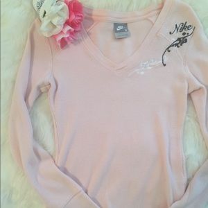 Nike blush pink top V-neck